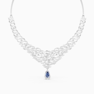 สร้อยคอเพชรเลี้ยงในห้องปฏิบัติการรุ่น Ocean Embrace น้ำหนัก 4.70 กะรัต ทำจากทอง 9K สีเหลือง ขาว และโรสโกลด์ - Product Image 2