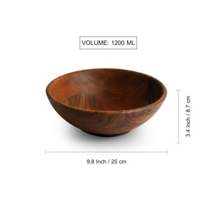 Tazón de Servir de Madera de Acacia Hecho a Mano de Lujo, Tazón de Madera Natural para Ensalada o Arroz, Vajilla Decorativa para Mesa, Venta al Por Mayor - Product Image 4