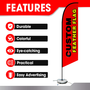 Bandera Publicitaria Personalizable Tipo Swooper <span class=keywords><strong>para</strong></span> Playa, Decoración Exterior, Bandera de Peluquería/Barbería, Estilo Retro, Pluma de Poliéster - Product Image 3