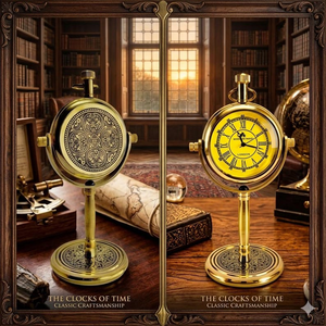 Antique Brass Nautical Compass Style <b>Desk</b> Clock with Yellow Dial <b>Vintage</b> Maritime Timepiece Office Decor - Product Image 4