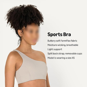 Premium Tan One Shoulder Sports Bra For Women <b>Padded</b> Seamless Workout Gym Bra Elegant Nude Color Yoga <b>Running</b> Crop Top Vest - Product Image 5