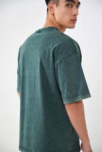 Camiseta Oversize de Algodón 100% Pesado con Lavado Ácido, Tejida, Casual, Lisa, para Hombre, Venta al por Mayor - Product Image 2