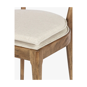 Outdoor Dining <b>Chair</b> Natural <b>Teak</b> Wood And Rattan With Cushion Upholstery Furniture Living Room - Davin - Product Image 6