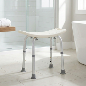 Silla de Ducha Portátil de Aleación de Aluminio Cromada, Ajustable en Altura, con Capacidad de 100 kg, Equipo de Seguridad para Baño - Product Image 1