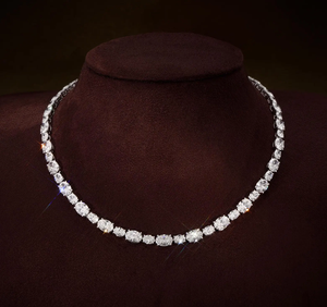 Collar de Diamantes Cultivados en Laboratorio con Certificado IGI, Cadena de Oro, Corte Ovalado, Estilo Vintage Minimalista, Joyería Fina, Regalo para Mujer - Product Image 1