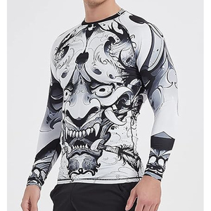 Custom Men <b>Compression</b> <b>Shirt</b> Rash Guard Long Sleeve Gym Fitness Workout Quick Dry Running OEM Logo Apparel - Product Image 4