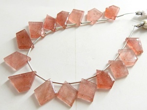 Fancy Slice Briolette Pentágono Trapezoide Marquesa Corona Corte Facetado Fresa Cuarzo Cristal Rosa Cuentas de piedra para joyería - Product Image 2