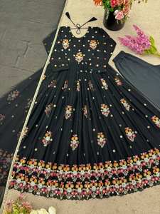 Ropa étnica india Georgette Heavy Sequence Work Anarkali Vestidos para bodas y festivales Ropa Mujer Pishwas - Product Image 3