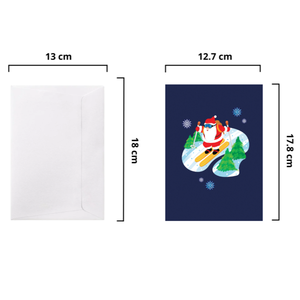 Carte de vœux 3D pop-up sur le thème du Père Noël en avion, avec enveloppe, faite à la main pour Noël, en papier, pour les fêtes - Product Image 2