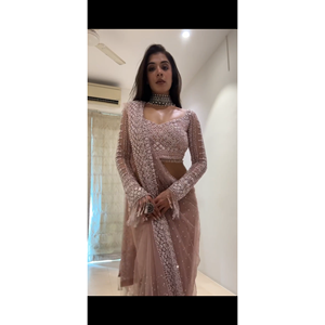 Robes de soirée Belles Paillettes Broderie Travail Fête Porter Saree - Product Image 3