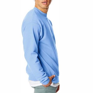 Sudadera de Cuello Redondo Azul Claro para Hombre, Corte Regular, Color Sólido, Algodón French Terry, Estilo Casual para Otoño, Precio Económico - Product Image 4