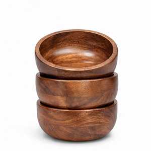 ชามไม้ทำมือคุณภาพสูง พร้อมลวดลายสวยงาม หรูหรา เหมาะสำหรับงานเลี้ยงและงานอีเว้นท์ สำหรับเสิร์ฟสลัด - Product Image 1