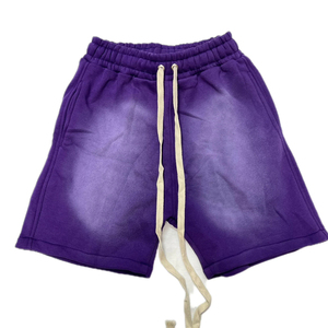 กางเกงขาสั้นผู้ชายไซส์ใหญ่ ทรงฮีวีเวท สีซีดสไตล์วินเทจ ลุคสตรีทแวร์ สำหรับวิ่งจ๊อกกิ้ง ลุคดิสเทรส ล้างสีแบบแอซิดวอช - Product Image 5