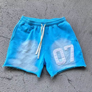 Customized Men's Acid Wash <b>Short</b> Jogger Vintage French Terry Drawstring <b>Shorts</b> with Solid Pattern Casual Style - Product Image 4