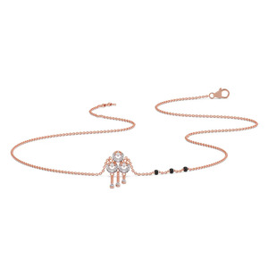 Collar Mangalsutra con Cadena y Dije de Diamantes en Forma de Triple Gota - Product Image 2