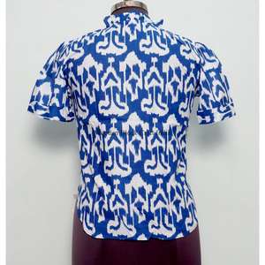 Vestido Mini de Manga Corta con Botones, 100% Algodón Puro, Hecho a Mano, Diseño de Cuello Redondo, Holgado, Informal, Estampado Floral Natural, Transpirable - Product Image 6