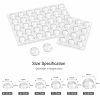 Pare-chocs de meubles en PVC transparents demi-ronds pour la réduction du bruit et la protection des surfaces 8x2.2mm
