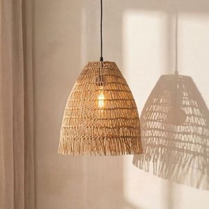 Abat-jour en jonc de mer rustique, couverture de lampe suspendue, abat-jour tissé sur mesure OEM, écologique, pour la décoration de la maison, des hôtels et des complexes hôteliers - Product Image 4