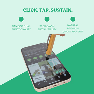 Eco-Friendly Natural Bamboo Stylus <b>Pen</b>, Promotional 2-in-1 Ballpoint <b>Pen</b> with Metal Clip, Sustainable Business <b>Gift</b> <b>Pen</b> - Product Image 3