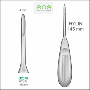 MELPEX BEAUTY INSTRUMENTS G2057 Élévateur dentaire à pointe droite 2,0 mm en acier inoxydable 420, manche creux 140 mm, autoclavable - Product Image 4