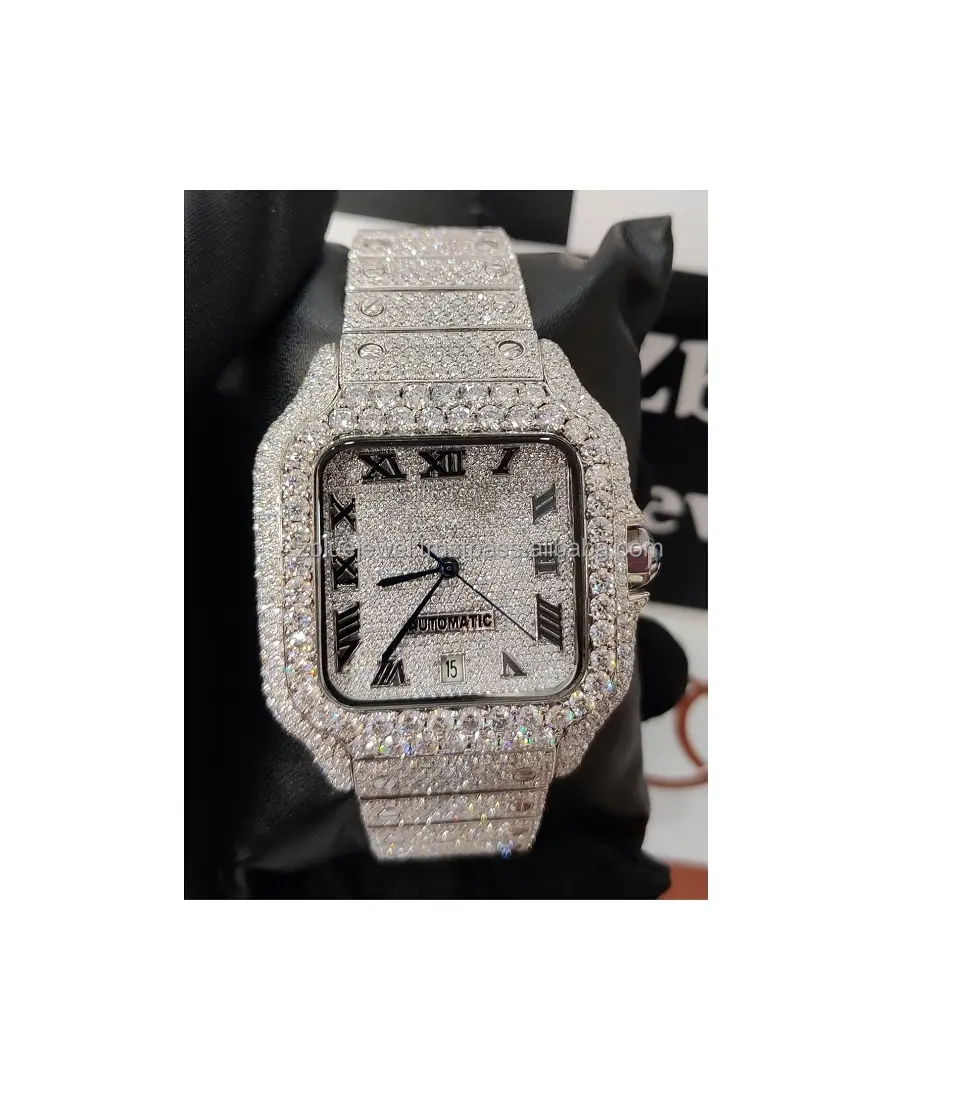 Excellent Quality Full Diamond Customize vvs Moissanite Watch for Worldwide Export Available at Export Supply