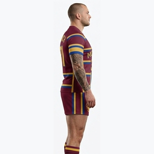 Meilleures ventes : Uniformes de rugby personnalisés de haute qualité avec manches courtes, ensemble uniforme sublimé pour hommes et femmes, prix de gros abordable - Product Image 4