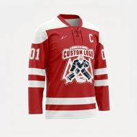 Jersey Hoki Es Kustom Berkualitas Tinggi OEM, Pakaian Olahraga Unisex, Nama Tim Dicetak Sublimasi, Seragam Hoki untuk Dewasa