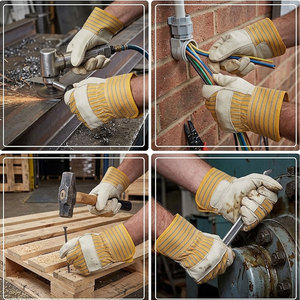 Guantes de Seguridad Industriales de Cuero de Búfalo con Certificación CE, 11 oz, Diseño Nuevo, Duraderos, Suaves y Cómodos para la Construcción - Product Image 6