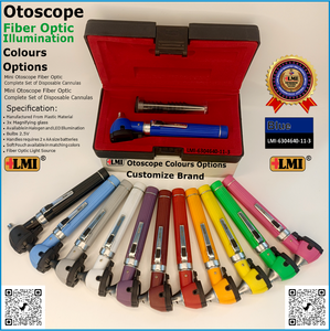 Ensemble d'instruments d'otoscopie à fibre optique haute performance bleu, certifié CE, garantie de 3 ans pour clinique - Product Image 4