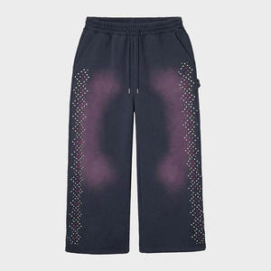 Men's Elastic Waist <b>Sequined</b> Sweatpants Midweight Polyester Casual Drawstring <b>Pants</b> Autumn Style - Product Image 1