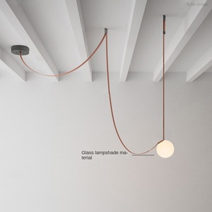 Lampes suspendues minimalistes modernes nordiques Boule de verre Design de lustre Forme ovale pour restaurant Salon - Product Image 6