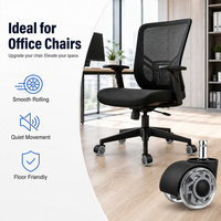 Lot de 5 roulettes pivotantes de 2 pouces pour chaise de bureau, en PU, avec roulement à billes, capacité de charge de 50 kg, silencieuses, pour salon, salle à manger, entrepôt, école