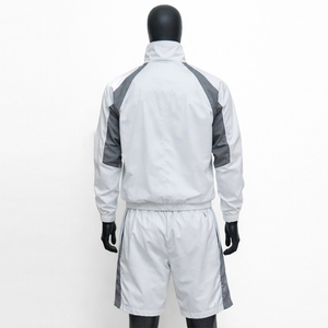 Conjunto Deportivo Personalizado 100% Algodón con Cremallera para Hombre, Chaqueta con Logotipo Bordado en 3D, Pantalones Cortos con Parches, Ligero, Transpirable, Resistente al Viento, para Verano - Product Image 3