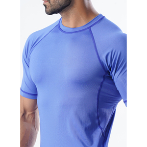 T-shirts de compression pour hommes, hauts de sport, fitness, athlétiques, coupe slim, tissu extensible, performance, manches courtes - Product Image 6