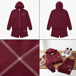 Conjunto Deportivo de 2 Piezas con Capucha, Talla Grande, Unisex, para Verano, con Logotipo Personalizado, Transpirable, Ecológico, de Peso Medio, Camiseta de Manga Larga y Pantalones Cortos - Product Image 5
