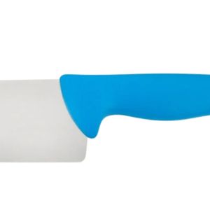 Couteaux de cuisine à manche bleu avec lame large argentée, poignée ergonomique confortable, protection des doigts pour les repas quotidiens - Product Image 2