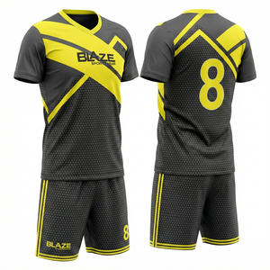 Blaze Sportswear Men's Soccer Jersey <b>Set</b> V-Neck Short Sleeve Moisture Wicking Polyester Uniform Geometric Print Number 8 - Product Image 1