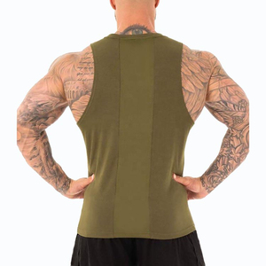 Hot Selling Men's Acid Washed Tank Tops Loose Fit Casual Gym Fitness Workout T-Shirts Breathable Polyester Print Knitted - Product Image 2