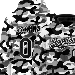 Veste universitaire camouflage pour homme à capuche, boutonnée, avec impression en relief, décontractée, pour l'hiver, respirante, coupe-vent, streetwear, en polyester - Product Image 4