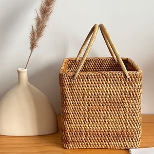 <b>Round</b> Rattan <b>Basket</b> with Handle Eco-Friendly & Durable Custom Size Available for Food <b>Storage</b> and Picnics - Product Image 3