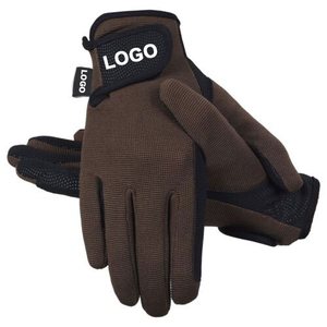 Gants de conduite marron à doigts entiers unisexes, antidérapants, pour l'extérieur, l'hiver, avec fermeture auto-agrippante, en polyester de haute qualité - Product Image 1