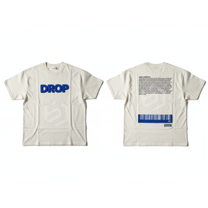 T-shirt personnalisé pour homme 100% coton à manches courtes, coupe oversize, style streetwear, beige, col rond, tissu jersey décontracté, poids lourd 320g - Product Image 6