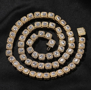 สร้อยคอเทนนิสโมอิสซาไนต์แบบ Iced Out เงินแท้ 925 ชุบโรเดียม ทรงกลมเจียระไนแบบ Brilliant Cut สำหรับทุกเพศ เหมาะสำหรับงานปาร์ตี้และงานแต่งงาน - Product Image 4