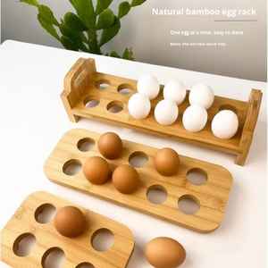 Caja de Madera para Huevos, Bandeja de Almacenamiento de Huevos de Gran Capacidad, Organizador de Cocina, Contenedor de Huevos Rústico Estilo Granja, Estante de Exhibición - Product Image 5