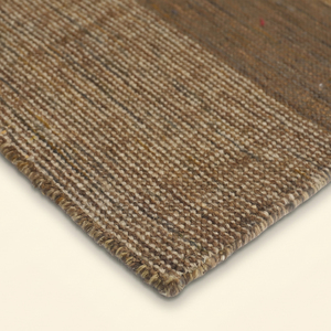 Tapis en laine rayé marron Horizon Noyer, tufté à la main, écologique, antidérapant, minimaliste, ton sur ton, pour salon et hôtel - Product Image 6
