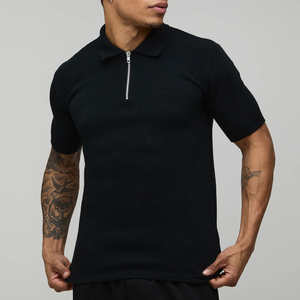 เสื้อถักแขนสั้นผ้าฝ้าย 100% สำหรับผู้ชาย แบบเรียบ ผลิตจำนวนมาก นุ่ม ระบายอากาศได้ดี เหมาะสำหรับการผลิตเสื้อผ้าแบรนด์ระดับโลก - Product Image 6