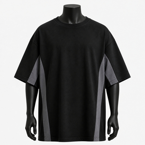 Camiseta Urbana de Alta Calidad para Hombre, Estilo Oversize, Algodón, Diseño Minimalista, Moda Urbana, Corte Holgado, Hombros Caídos - Product Image 1