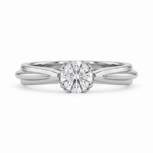 Diamond Fine Gold Cute Cocktail Engagement Ring Bezel Setting Solitaire F-Type IGI Certified Trendy Anniversary Wedding Party - Product Image 3