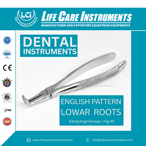 Forceps d'extraction dentaire professionnels pour racines inférieures, modèle anglais, fabriqués en acier inoxydable de haute qualité par Life Care Instr. - Product Image 6