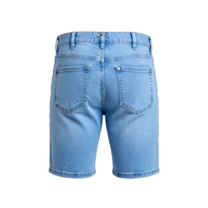 <b>Men</b> High Waist <b>Bermuda</b> <b>Shorts</b> 100% Cotton Button Fly Casual Solid Color Plus Size Washed Denim <b>Short</b> Pants - Product Image 3